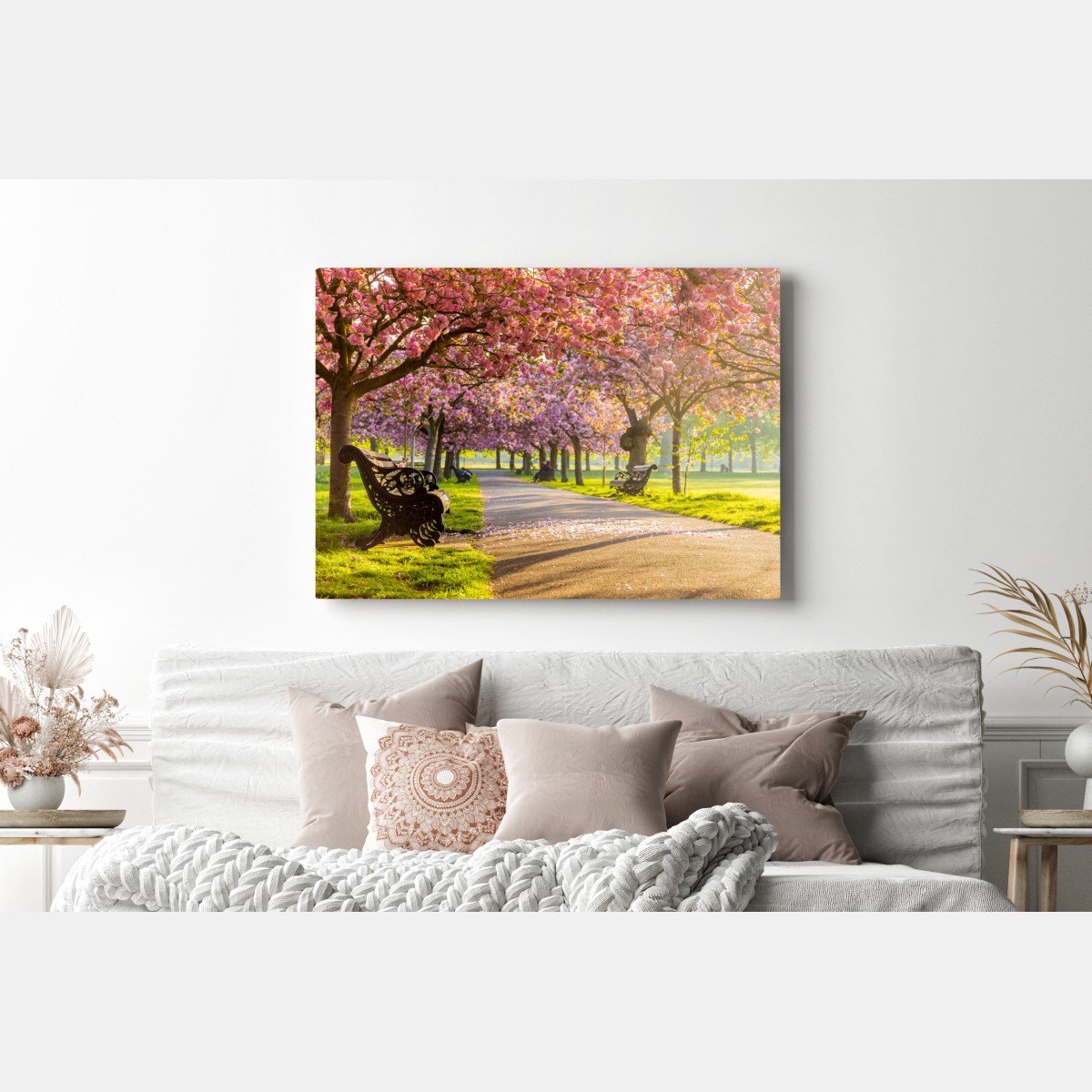 Obraz na płótnie aleja kwitnących wiśni wiosną – Wallissimo® Obraz na płótnie aleja kwitnących wiśni wiosną – Wallissimo®
