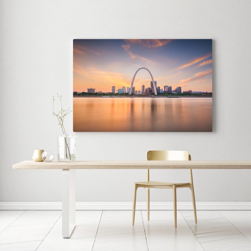 Obraz na płótnie St. Louis panorama o zmierzchu – Wallissimo® Obraz na płótnie St. Louis panorama o zmierzchu – Wallissimo®