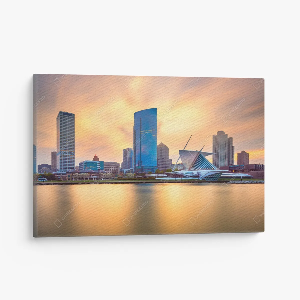 Obraz na płótnie Milwaukee panorama miasta o zmierzchu – Wallissimo® Obraz na płótnie Milwaukee panorama miasta o zmierzchu – Wallissimo®