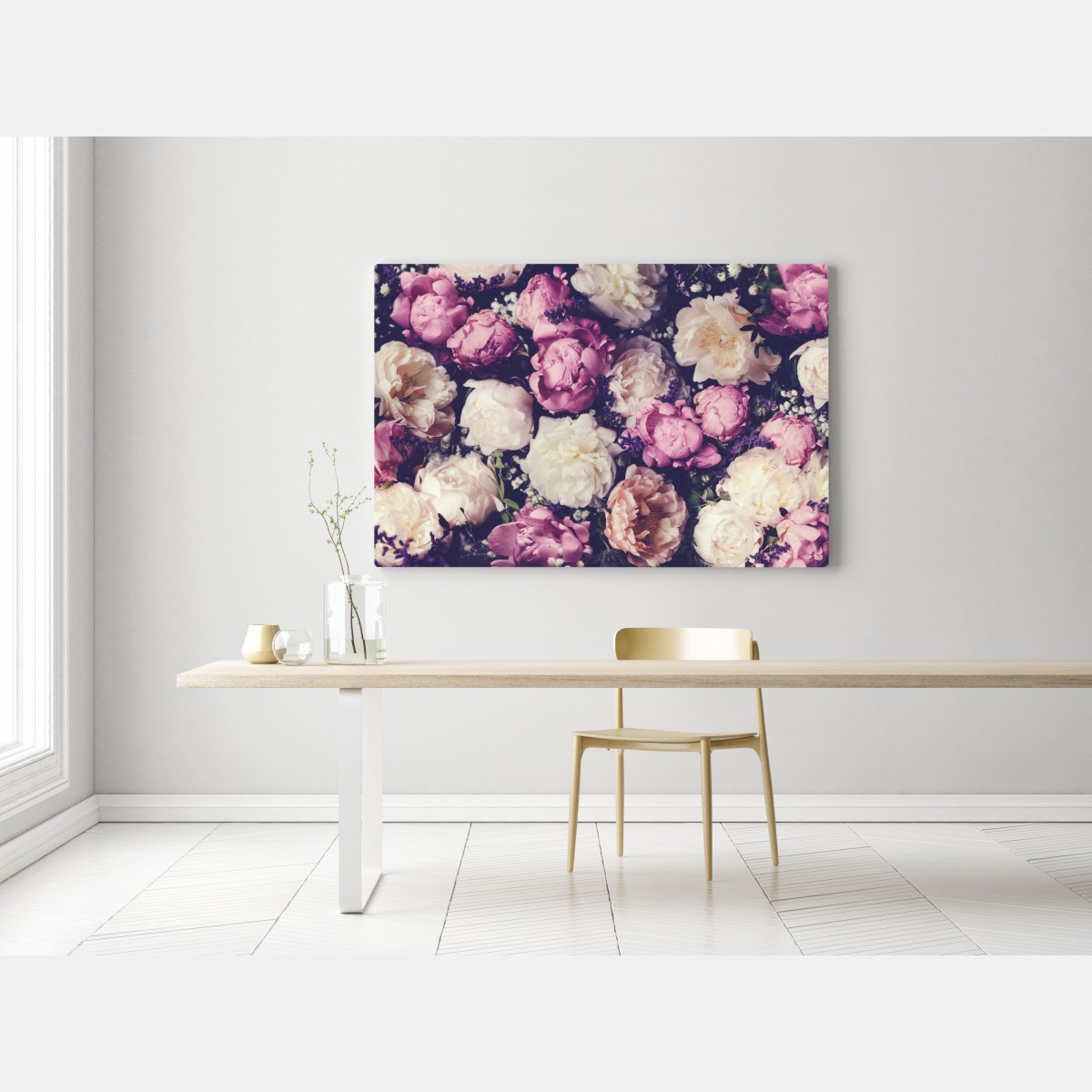 Obraz na płótnie romantyczny bukiet piwonii w pastelowych tonach – Wallissimo® Obraz na płótnie romantyczny bukiet piwonii w pastelowych tonach – Wallissimo®