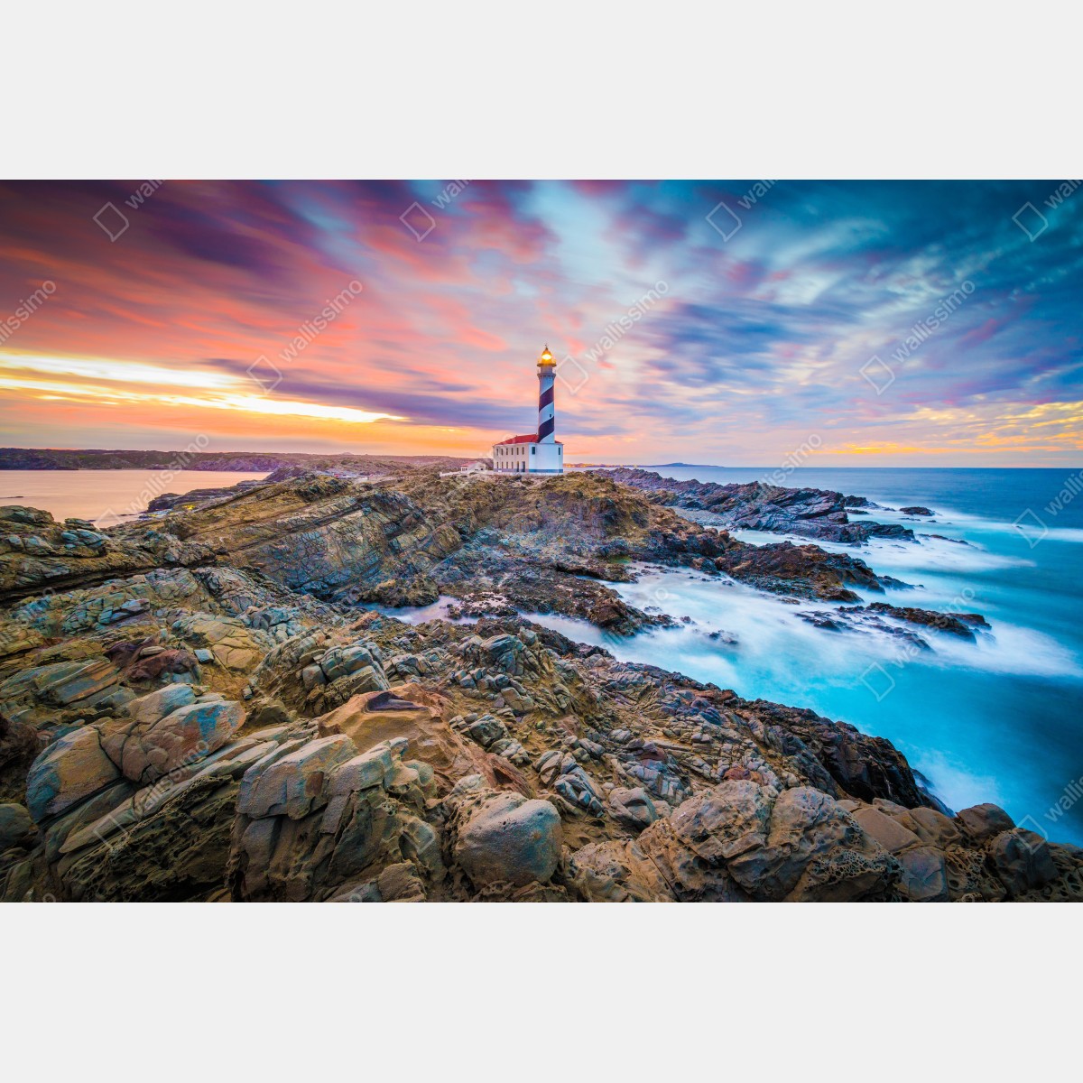 Obraz na płótnie zachód słońca przy latarni Favaritx, Minorka – Wallissimo® Obraz na płótnie zachód słońca przy latarni Favaritx, Minorka – Wallissimo®
