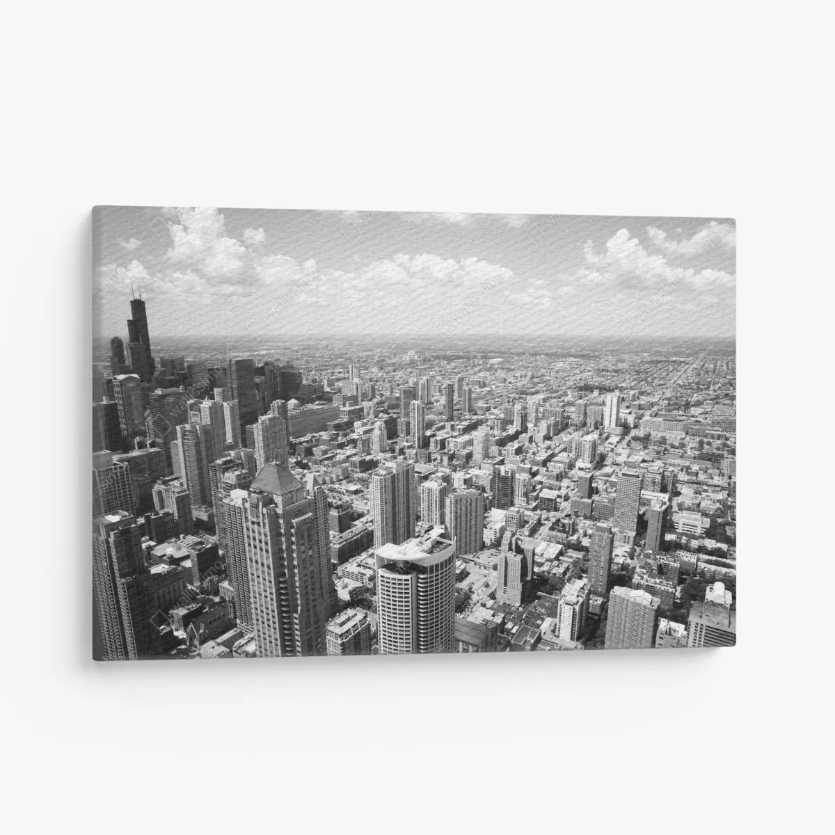 Obraz na płótnie Chicago panorama miasta w odcieniach szarości – Wallissimo® Obraz na płótnie Chicago panorama miasta w odcieniach szarości – Wallissimo®