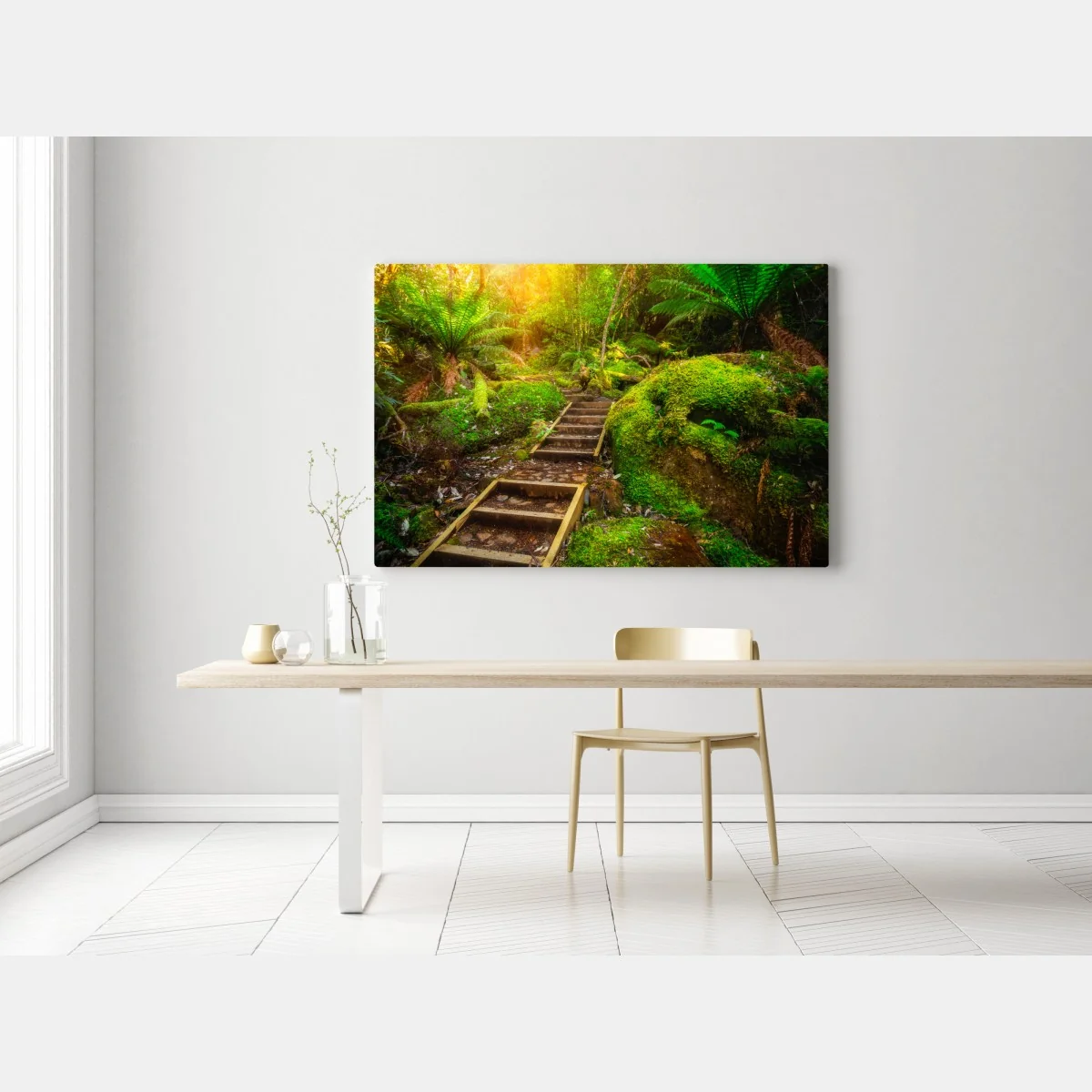 Obraz na płótnie ścieżka w lesie deszczowym na Półwyspie Tasmańskim – Wallissimo® Obraz na płótnie ścieżka w lesie deszczowym na Półwyspie Tasmańskim – Wallissimo®