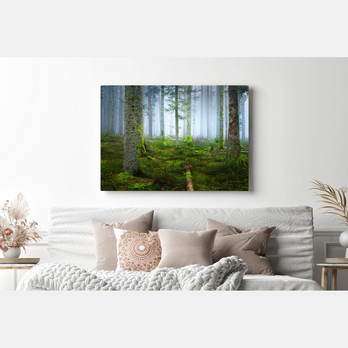 Obraz na płótnie mglisty las sosnowy z Alzacji – Wallissimo® Obraz na płótnie mglisty las sosnowy z Alzacji – Wallissimo®