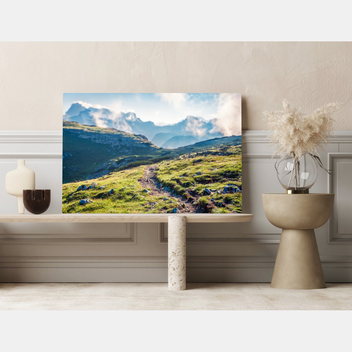 Obraz na płótnie mglisty poranek na Monte Piana, Dolomity – Wallissimo® Obraz na płótnie mglisty poranek na Monte Piana, Dolomity – Wallissimo®