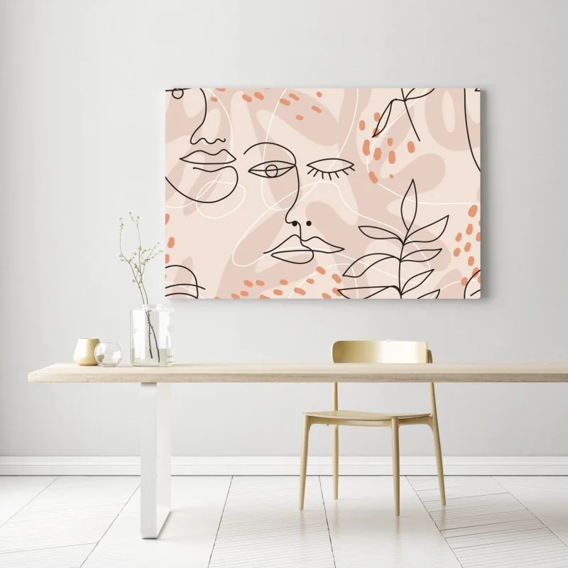 Obraz na płótnie pastelowe szkice twarzy – Wallissimo® Obraz na płótnie pastelowe szkice twarzy – Wallissimo®