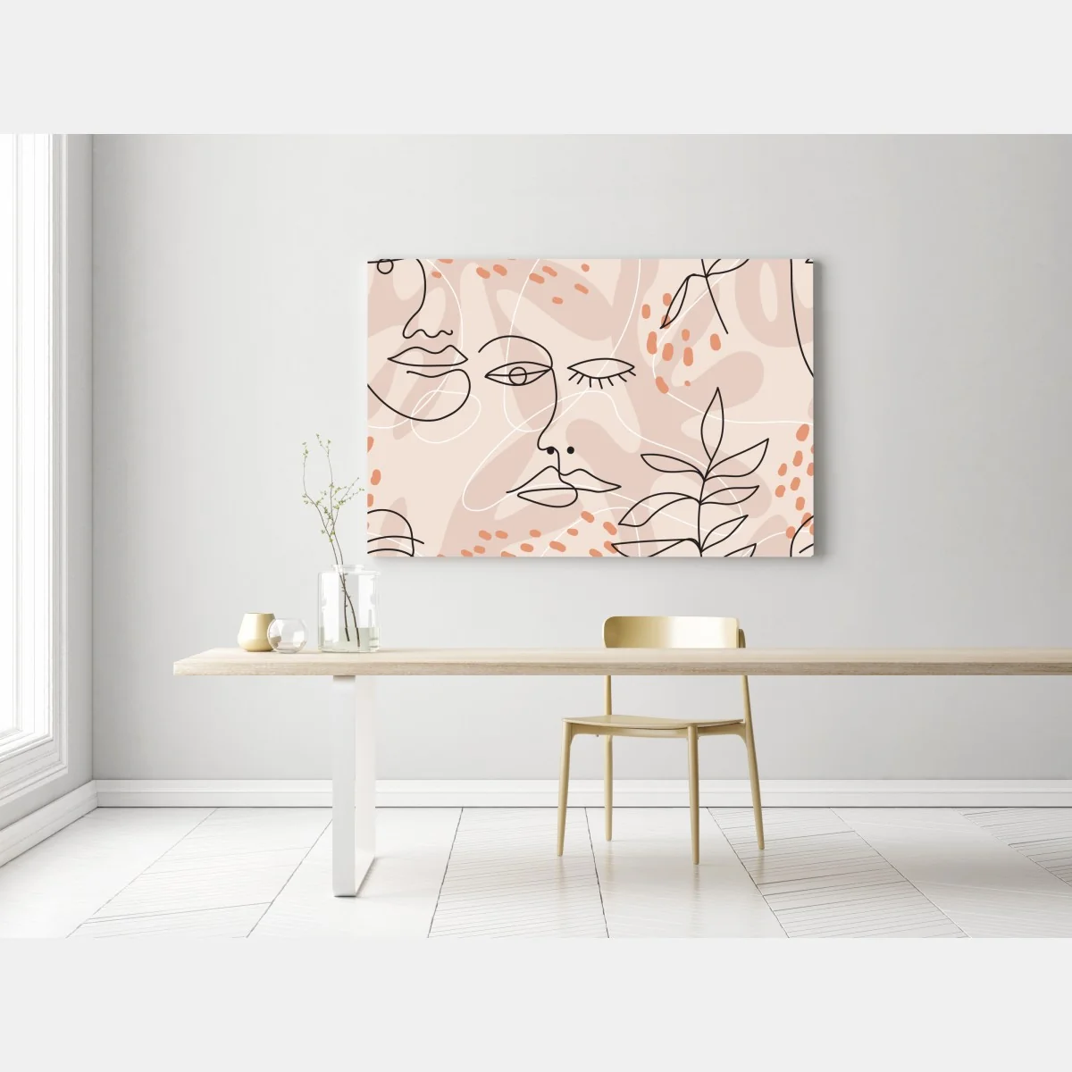 Obraz na płótnie pastelowe szkice twarzy – Wallissimo® Obraz na płótnie pastelowe szkice twarzy – Wallissimo®