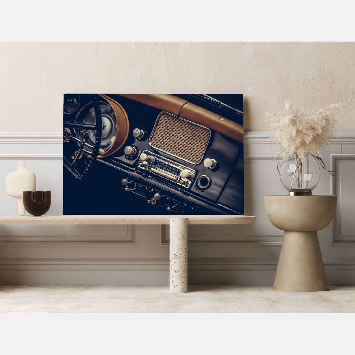 Obraz na płótnie zabytkowa deska rozdzielcza samochodu – Wallissimo® Obraz na płótnie zabytkowa deska rozdzielcza samochodu – Wallissimo®