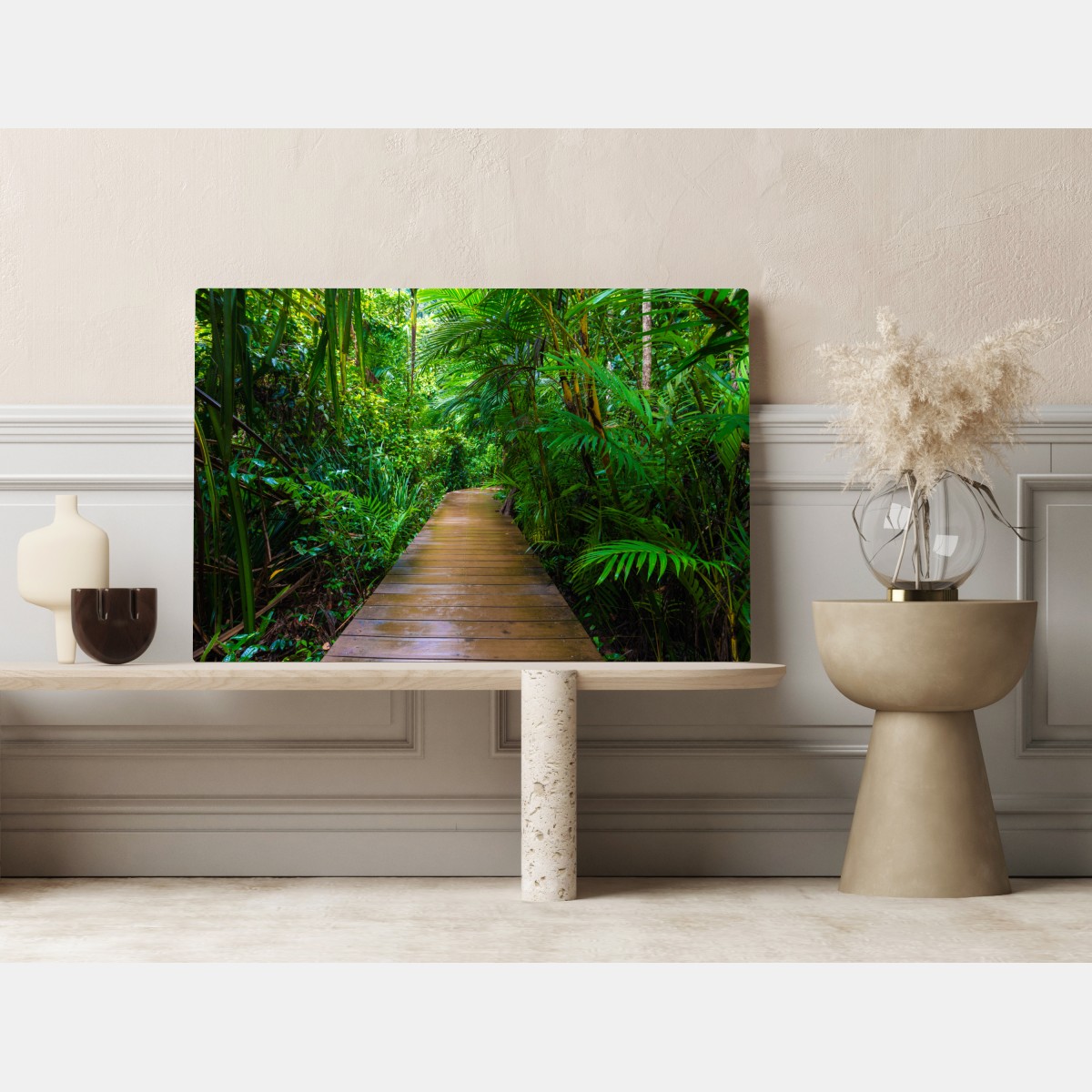Obraz na płótnie mangrowa kładka w bujnej zielonej dżungli – Wallissimo® Obraz na płótnie mangrowa kładka w bujnej zielonej dżungli – Wallissimo®