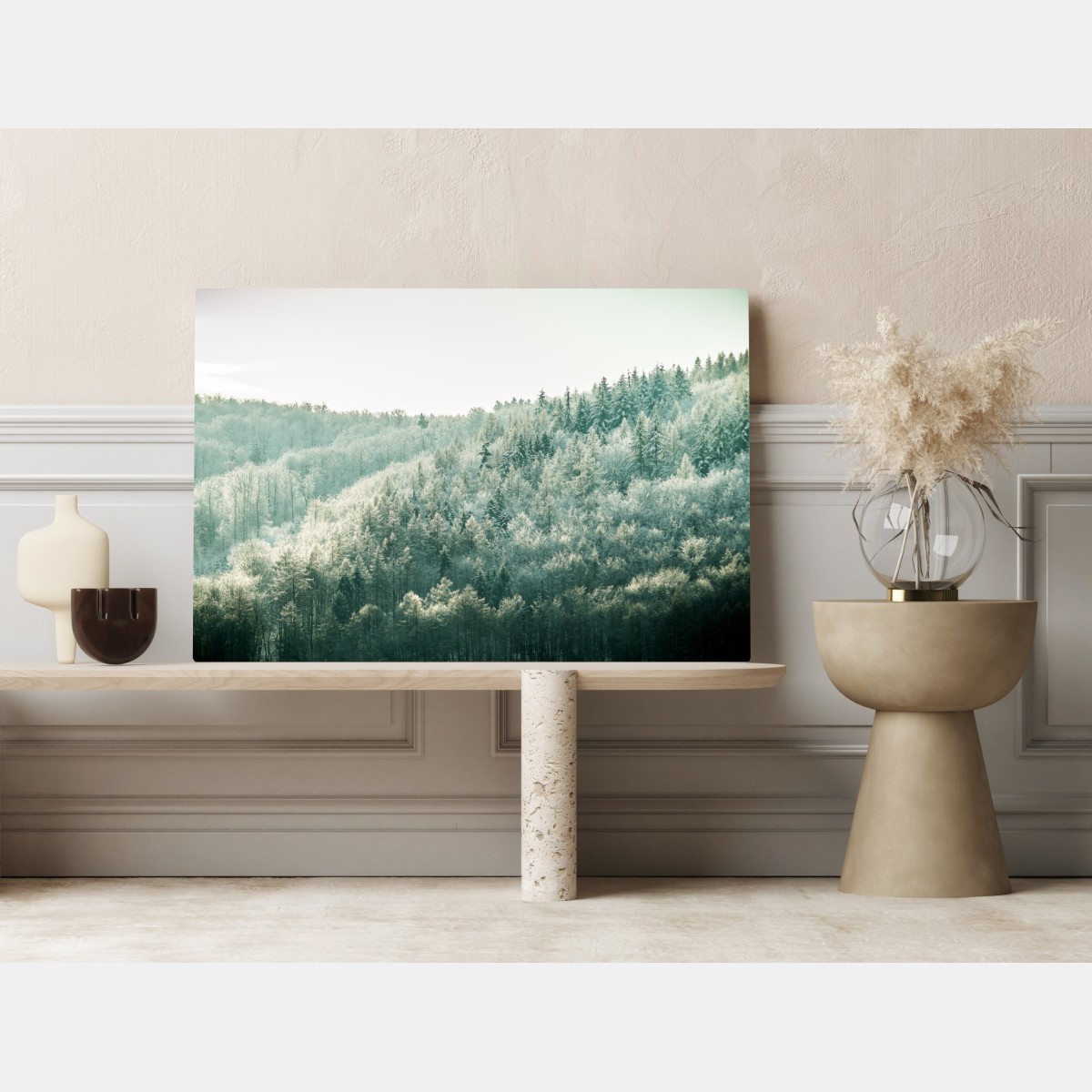 Obraz na płótnie mglisty szronowy las – Wallissimo® Obraz na płótnie mglisty szronowy las – Wallissimo®