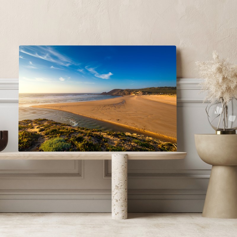 Obraz na płótnie Praia da Amoreira panoramiczny widok – Wallissimo® Obraz na płótnie Praia da Amoreira panoramiczny widok – Wallissimo®