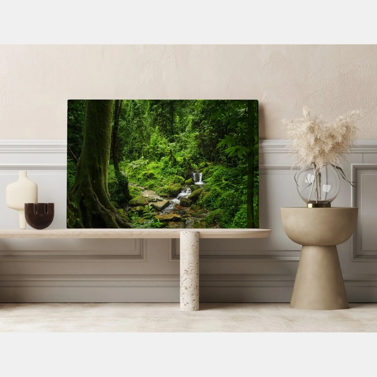 Obraz na płótnie bujny zielony leśny wodospad – Wallissimo® Obraz na płótnie bujny zielony leśny wodospad – Wallissimo®