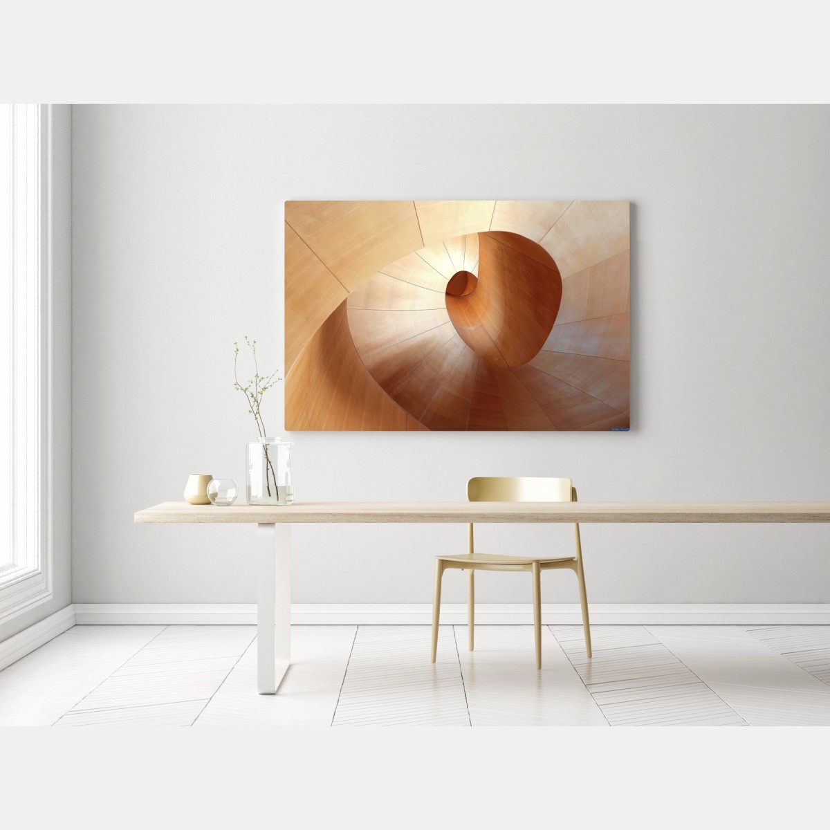 Obraz na płótnie ciepła drewniana spirala – Wallissimo® Obraz na płótnie ciepła drewniana spirala – Wallissimo®