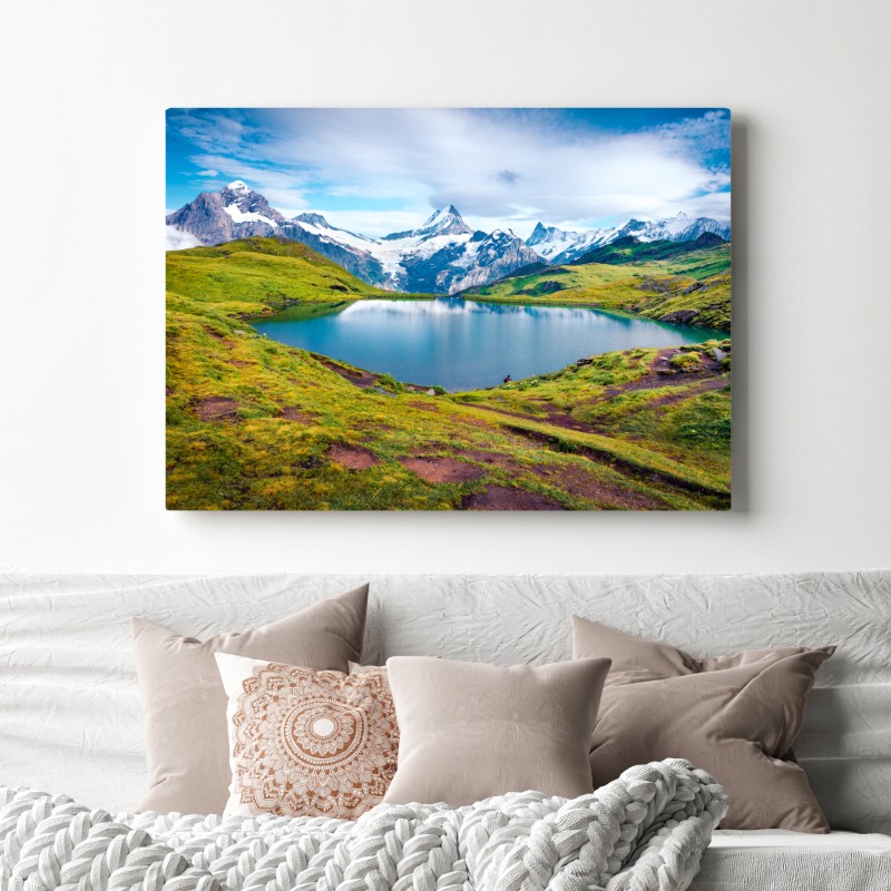 Obraz na płótnie spokojny poranek nad Bachalpsee, Szwajcaria – Wallissimo® Obraz na płótnie spokojny poranek nad Bachalpsee, Szwajcaria – Wallissimo®