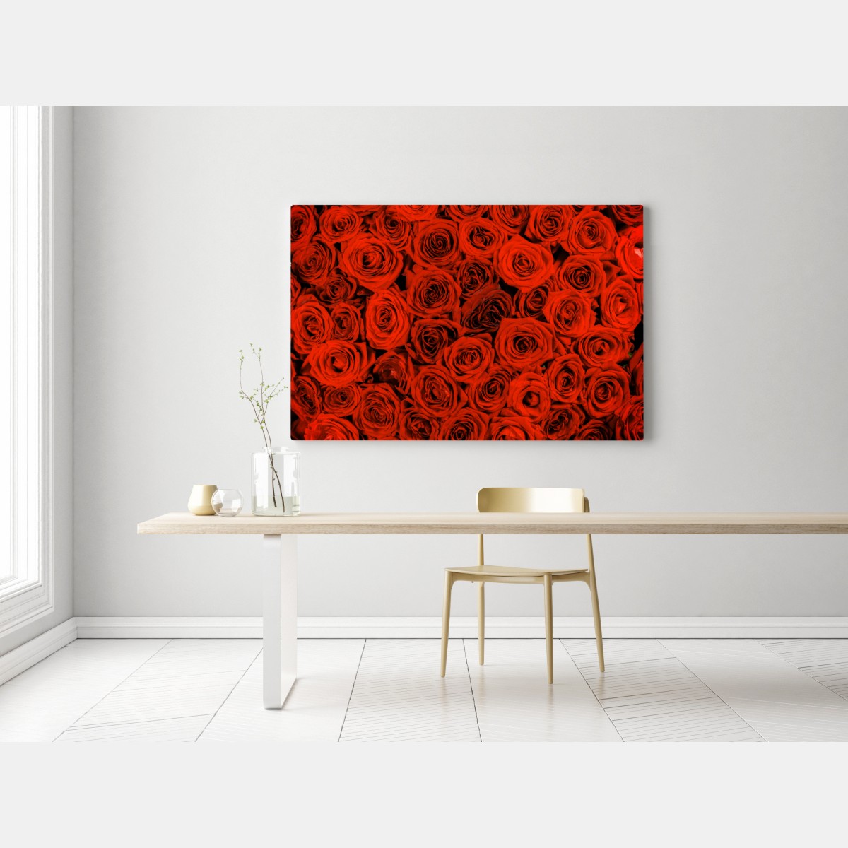 Obraz na płótnie bujny bukiet czerwonych róż – Wallissimo® Obraz na płótnie bujny bukiet czerwonych róż – Wallissimo®