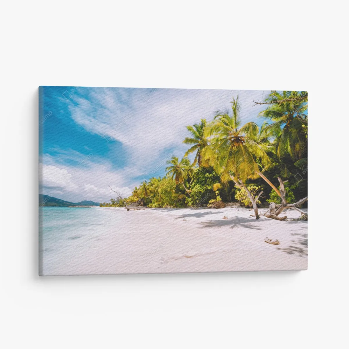 Obraz na płótnie tropikalna plaża z palmami – Wallissimo® Obraz na płótnie tropikalna plaża z palmami – Wallissimo®