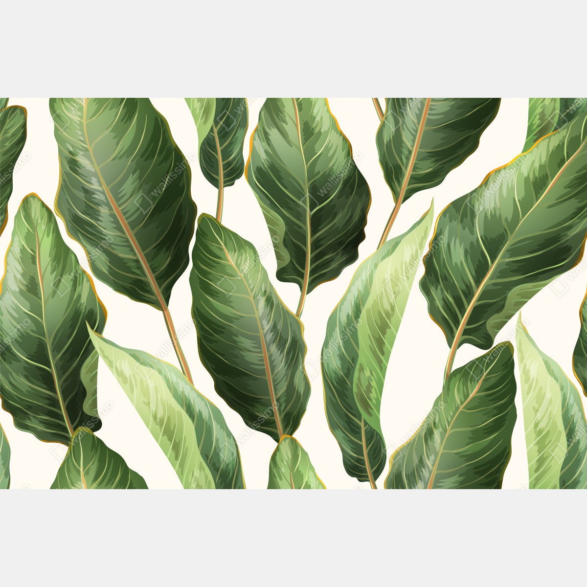 Obraz na płótnie tropikalny wzór z liśćmi bananowca – Wallissimo® Obraz na płótnie tropikalny wzór z liśćmi bananowca – Wallissimo®
