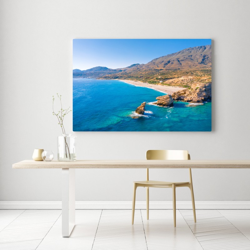 Obraz na płótnie turkusowe wybrzeże panorama plaży – Wallissimo® Obraz na płótnie turkusowe wybrzeże panorama plaży – Wallissimo®