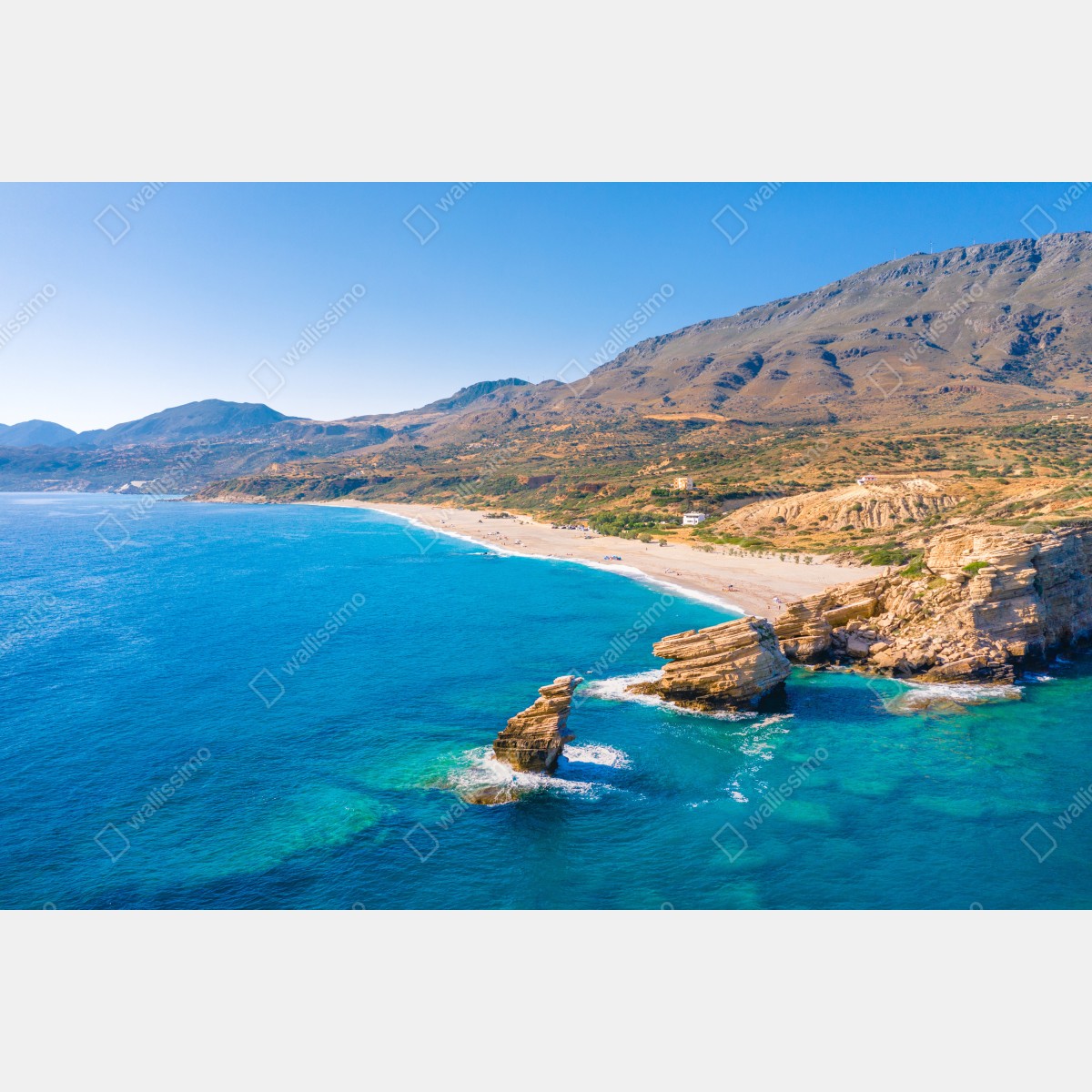 Obraz na płótnie turkusowe wybrzeże panorama plaży – Wallissimo® Obraz na płótnie turkusowe wybrzeże panorama plaży – Wallissimo®