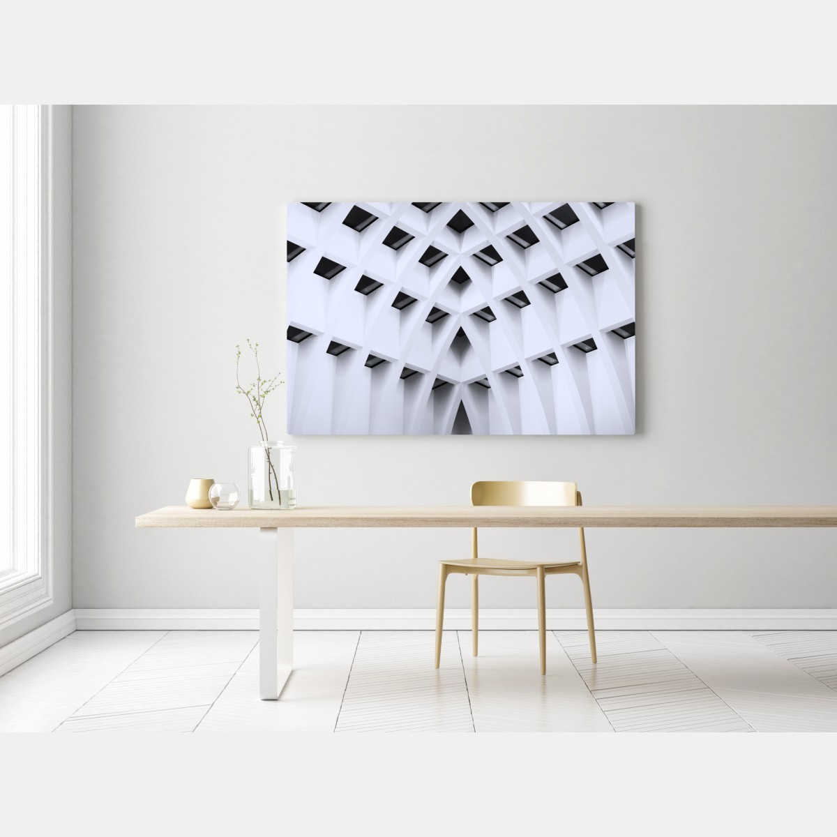 Obraz na płótnie geometryczny łukowy sufit – Wallissimo® Obraz na płótnie geometryczny łukowy sufit – Wallissimo®