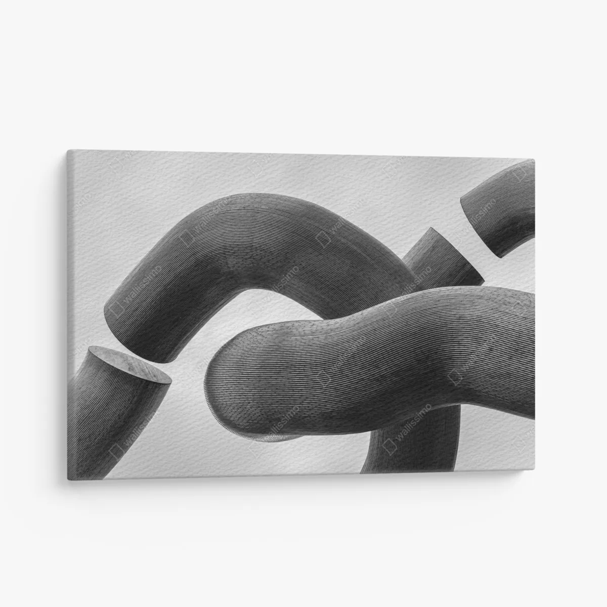 Obraz na płótnie krzywe formy abstrakcyjna rzeźba w odcieniach szarości – Wallissimo® Obraz na płótnie krzywe formy abstrakcyjna rzeźba w odcieniach szarości – Wallissimo®