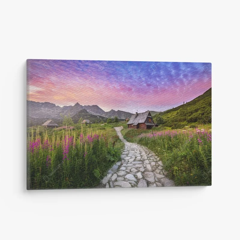 Obraz na płótnie wschód słońca nad Hala Gasienicowa