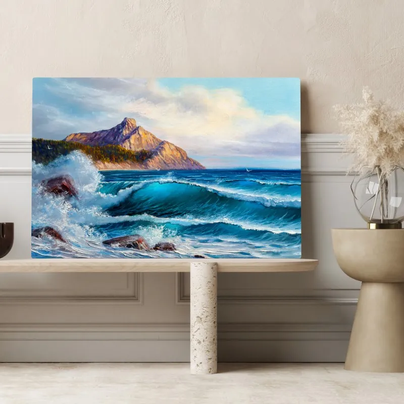 Obraz na płótnie turkusowa fala - pejzaż morski – Wallissimo® Obraz na płótnie turkusowa fala - pejzaż morski – Wallissimo®