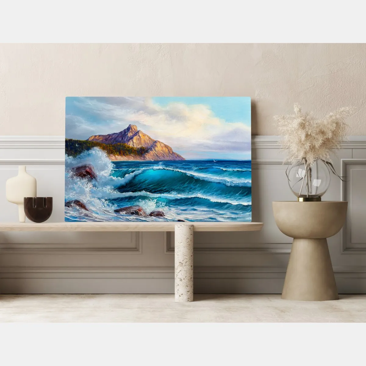 Obraz na płótnie turkusowa fala - pejzaż morski – Wallissimo® Obraz na płótnie turkusowa fala - pejzaż morski – Wallissimo®