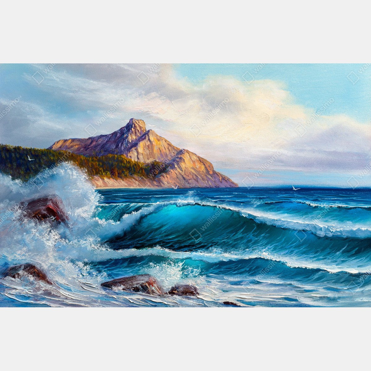 Obraz na płótnie turkusowa fala - pejzaż morski – Wallissimo® Obraz na płótnie turkusowa fala - pejzaż morski – Wallissimo®