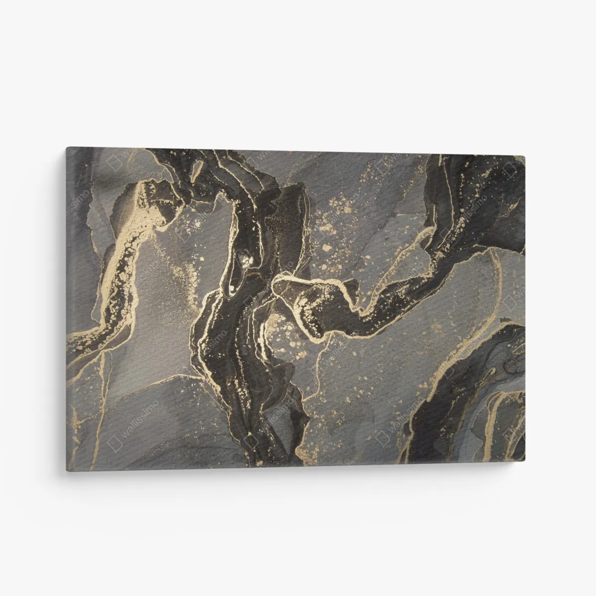 Obraz na płótnie luksusowy czarno-złoty marmur abstrakcyjny – Wallissimo® Obraz na płótnie luksusowy czarno-złoty marmur abstrakcyjny – Wallissimo®