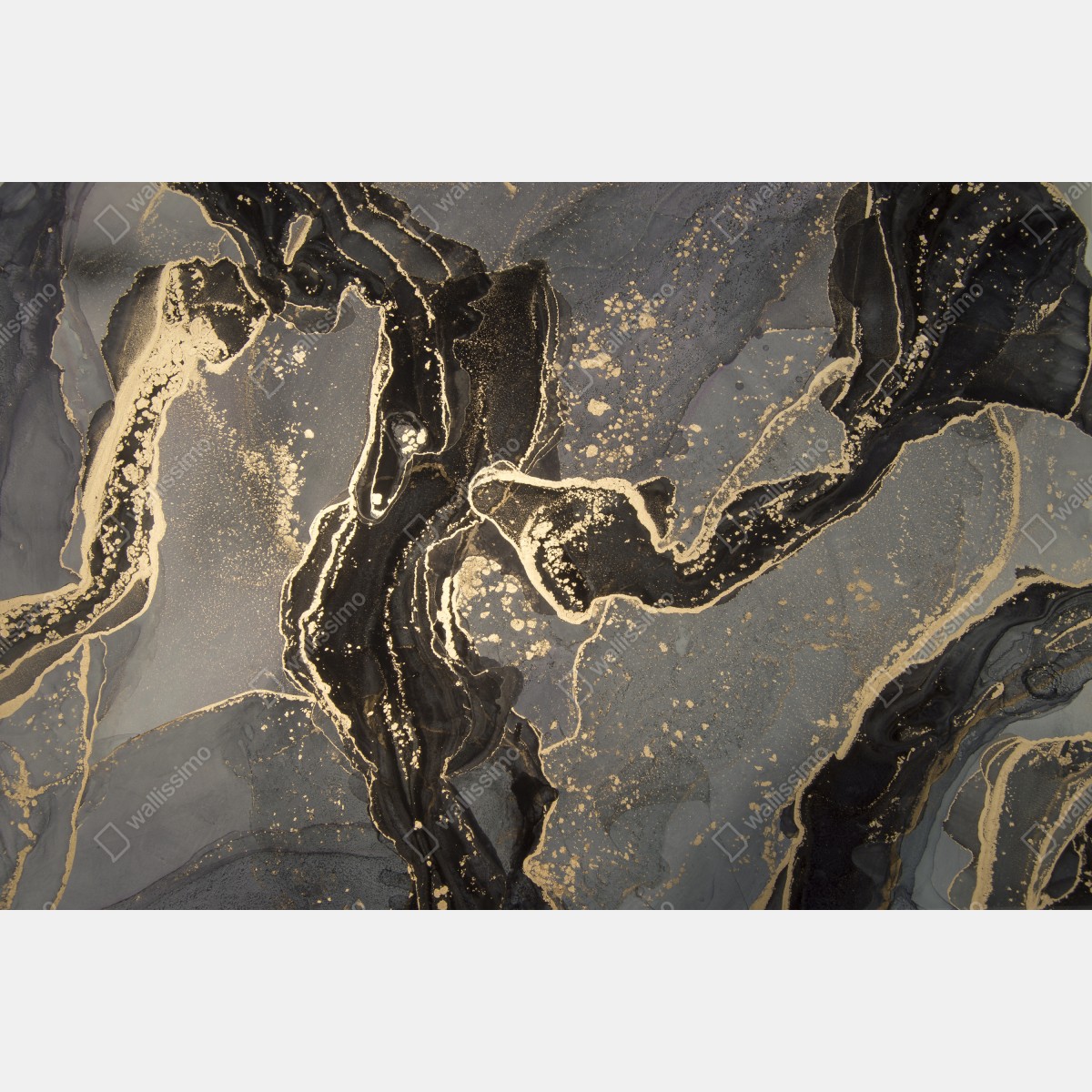 Obraz na płótnie luksusowy czarno-złoty marmur abstrakcyjny – Wallissimo® Obraz na płótnie luksusowy czarno-złoty marmur abstrakcyjny – Wallissimo®