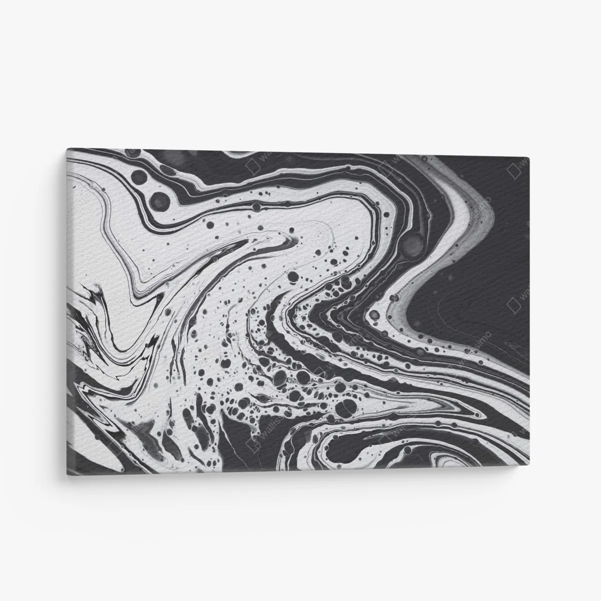 Obraz na płótnie czarno-biała marmurowa abstrakcja – Wallissimo® Obraz na płótnie czarno-biała marmurowa abstrakcja – Wallissimo®