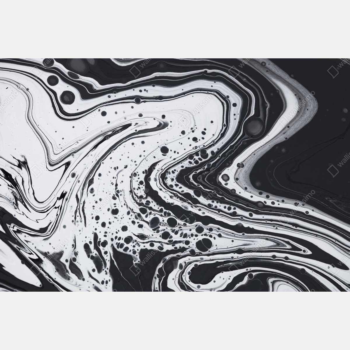 Obraz na płótnie czarno-biała marmurowa abstrakcja – Wallissimo® Obraz na płótnie czarno-biała marmurowa abstrakcja – Wallissimo®