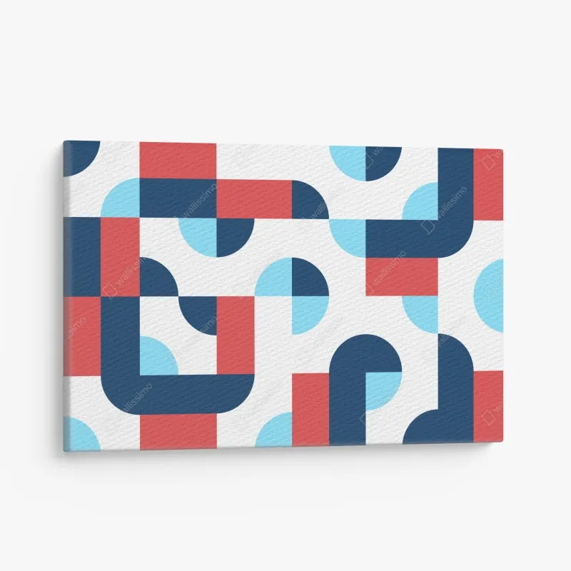 Obraz na płótnie odważny geometryczny wzór w granacie i koralu