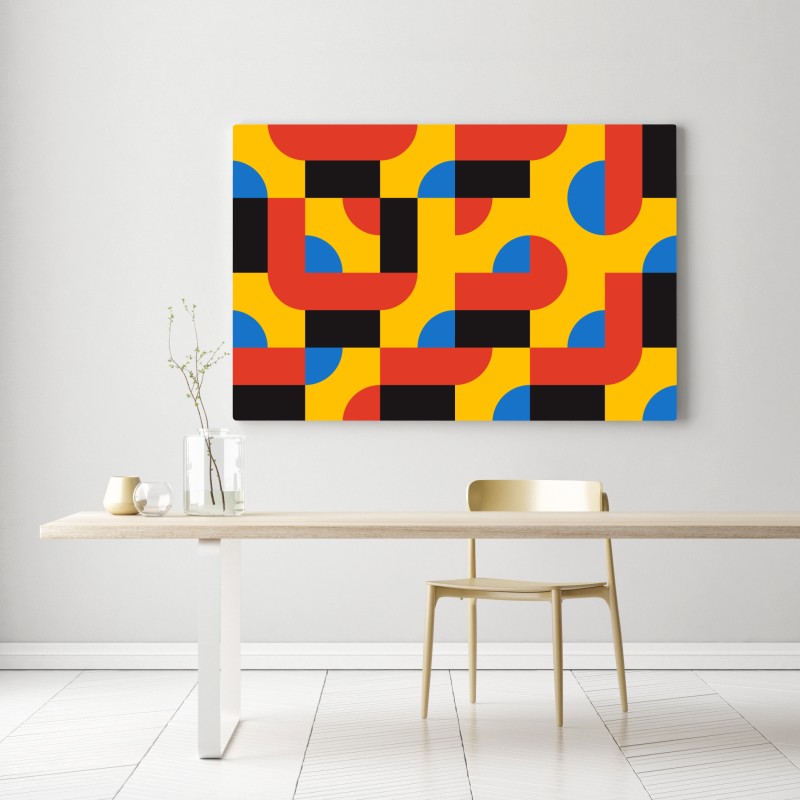 Obraz na płótnie odważny geometryczny wzór na ścianę – Wallissimo® Obraz na płótnie odważny geometryczny wzór na ścianę – Wallissimo®