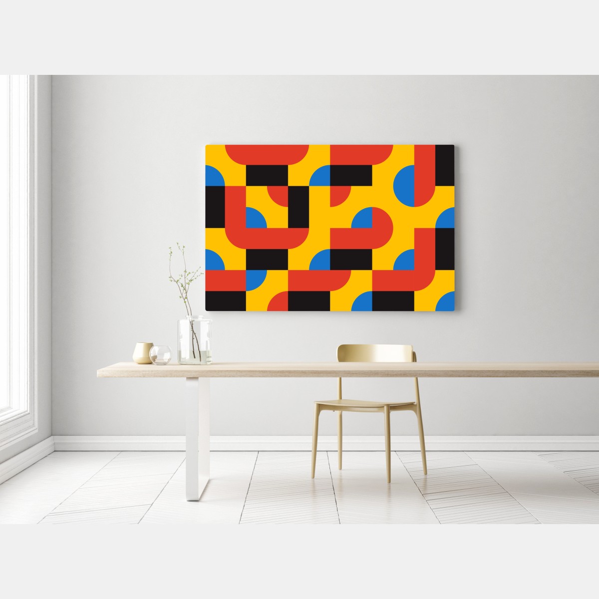 Obraz na płótnie odważny geometryczny wzór na ścianę – Wallissimo® Obraz na płótnie odważny geometryczny wzór na ścianę – Wallissimo®