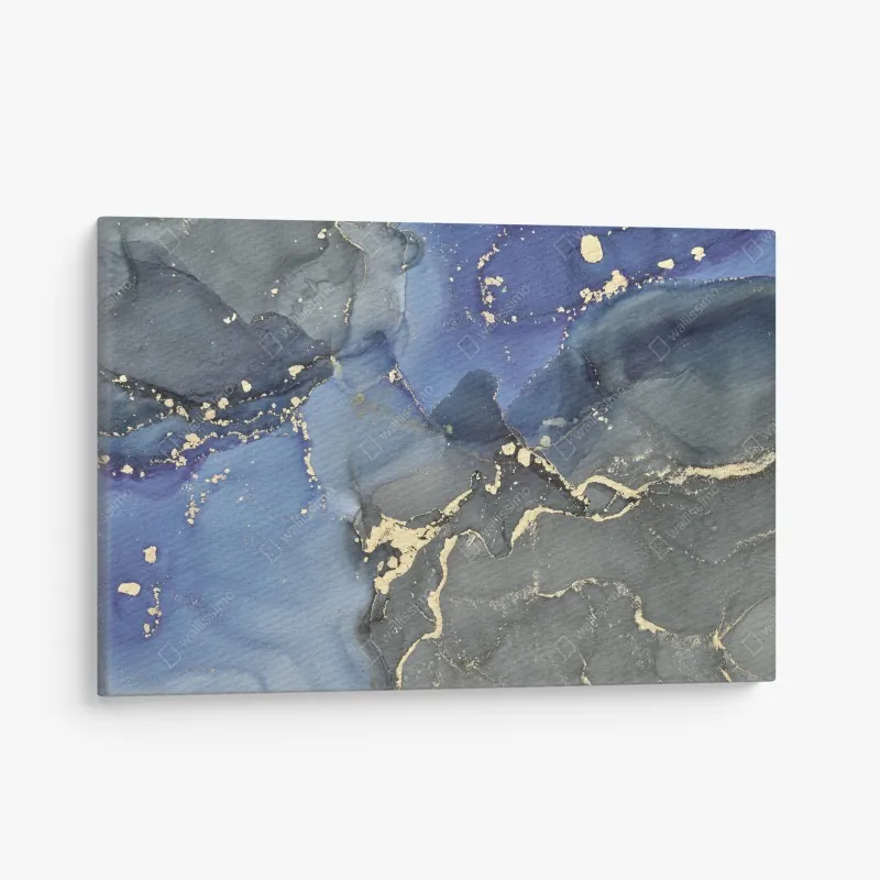 Obraz na płótnie luksusowa niebiesko-złota abstrakcja fluidalna