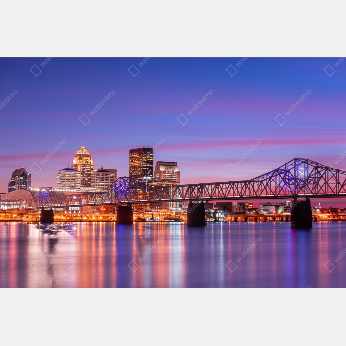 Obraz na płótnie Louisville panorama miasta o zmierzchu – Wallissimo® Obraz na płótnie Louisville panorama miasta o zmierzchu – Wallissimo®