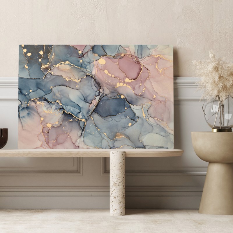 Obraz na płótnie delikatne pastelowe płynne marmury ze złotymi żyłkami – Wallissimo® Obraz na płótnie delikatne pastelowe płynne marmury ze złotymi żyłkami – Wallissimo®