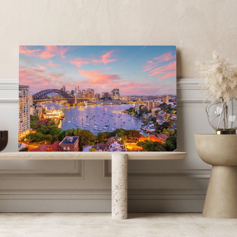 Obraz na płótnie zachód słońca nad Sydney – Wallissimo® Obraz na płótnie zachód słońca nad Sydney – Wallissimo®