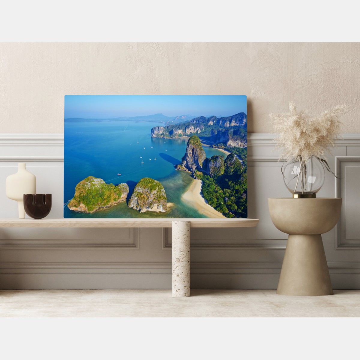 Obraz na płótnie lazurowe wyspy i klify nad brzegiem morza – Wallissimo® Obraz na płótnie lazurowe wyspy i klify nad brzegiem morza – Wallissimo®