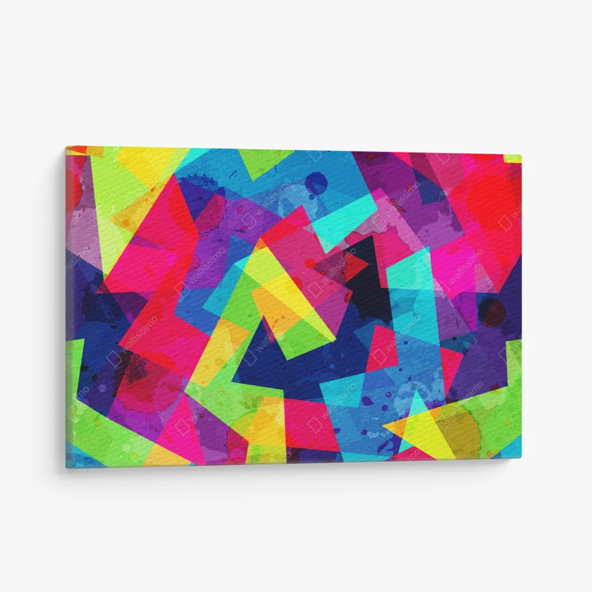 Obraz na płótnie żywy geometryczny akwarelowy kolaż – Wallissimo® Obraz na płótnie żywy geometryczny akwarelowy kolaż – Wallissimo®