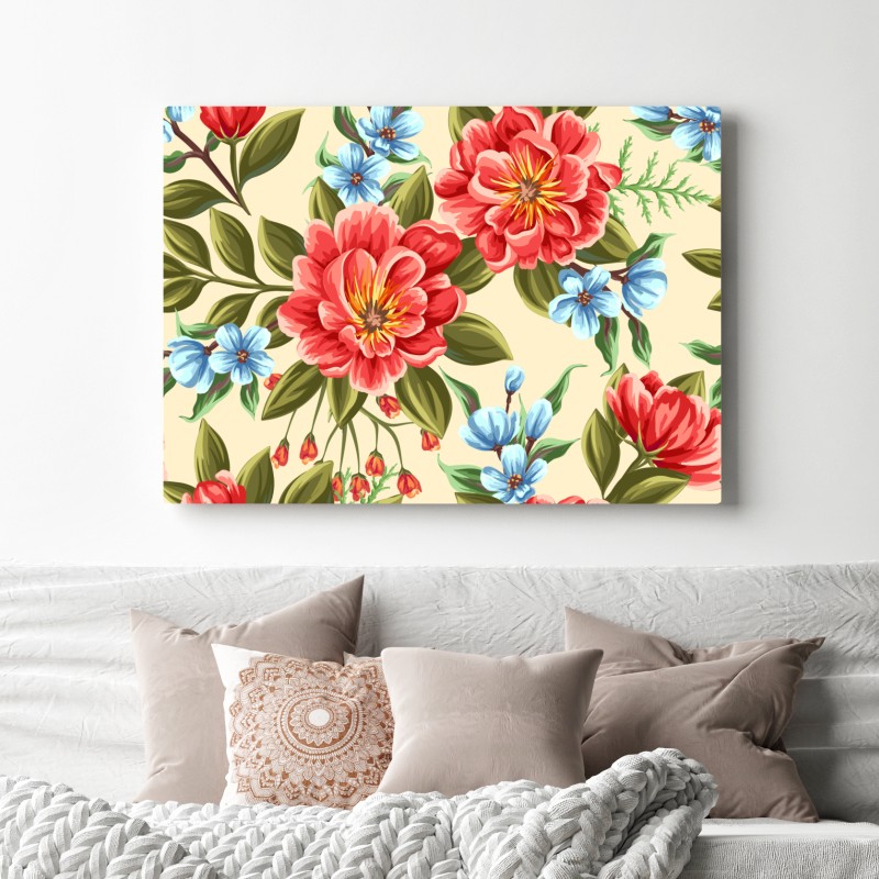 Obraz na płótnie intensywny akwarelowy wzór kwiatowy