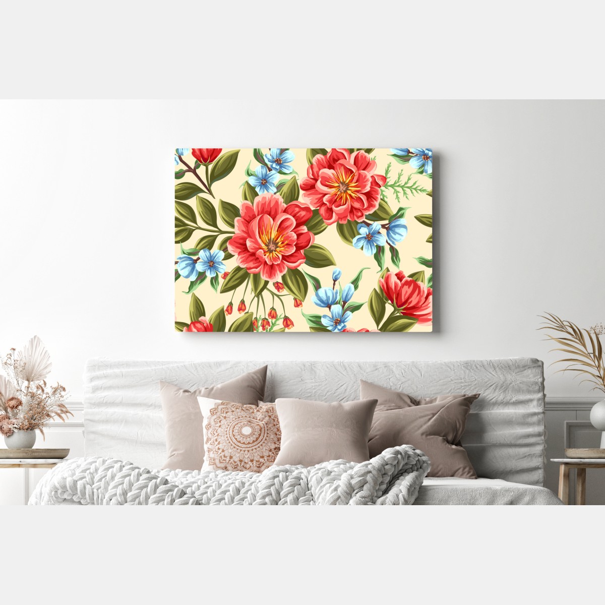 Obraz na płótnie intensywny akwarelowy wzór kwiatowy – Wallissimo® Obraz na płótnie intensywny akwarelowy wzór kwiatowy – Wallissimo®