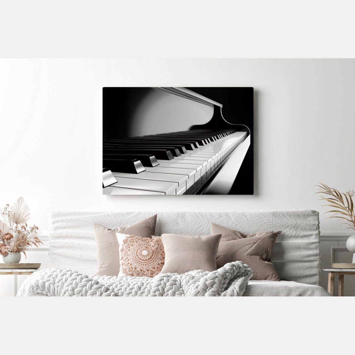 Obraz na płótnie eleganckie czarno-białe klawisze fortepianu – Wallissimo® Obraz na płótnie eleganckie czarno-białe klawisze fortepianu – Wallissimo®