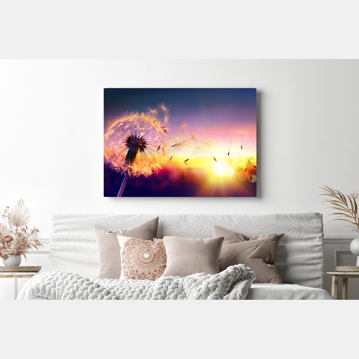 Obraz na płótnie złoty mniszek przy zachodzie słońca – Wallissimo® Obraz na płótnie złoty mniszek przy zachodzie słońca – Wallissimo®