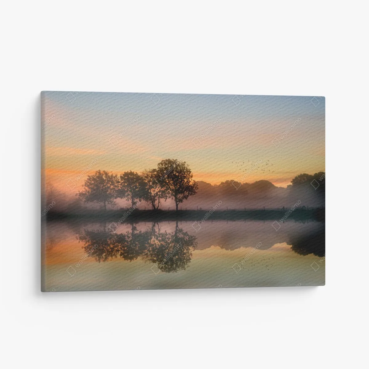 Obraz na płótnie mglisty jesienny wschód słońca nad Angielską wsią – Wallissimo® Obraz na płótnie mglisty jesienny wschód słońca nad Angielską wsią – Wallissimo®