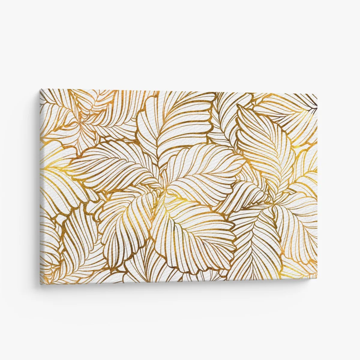Obraz na płótnie złote liście w stylu line art – Wallissimo®