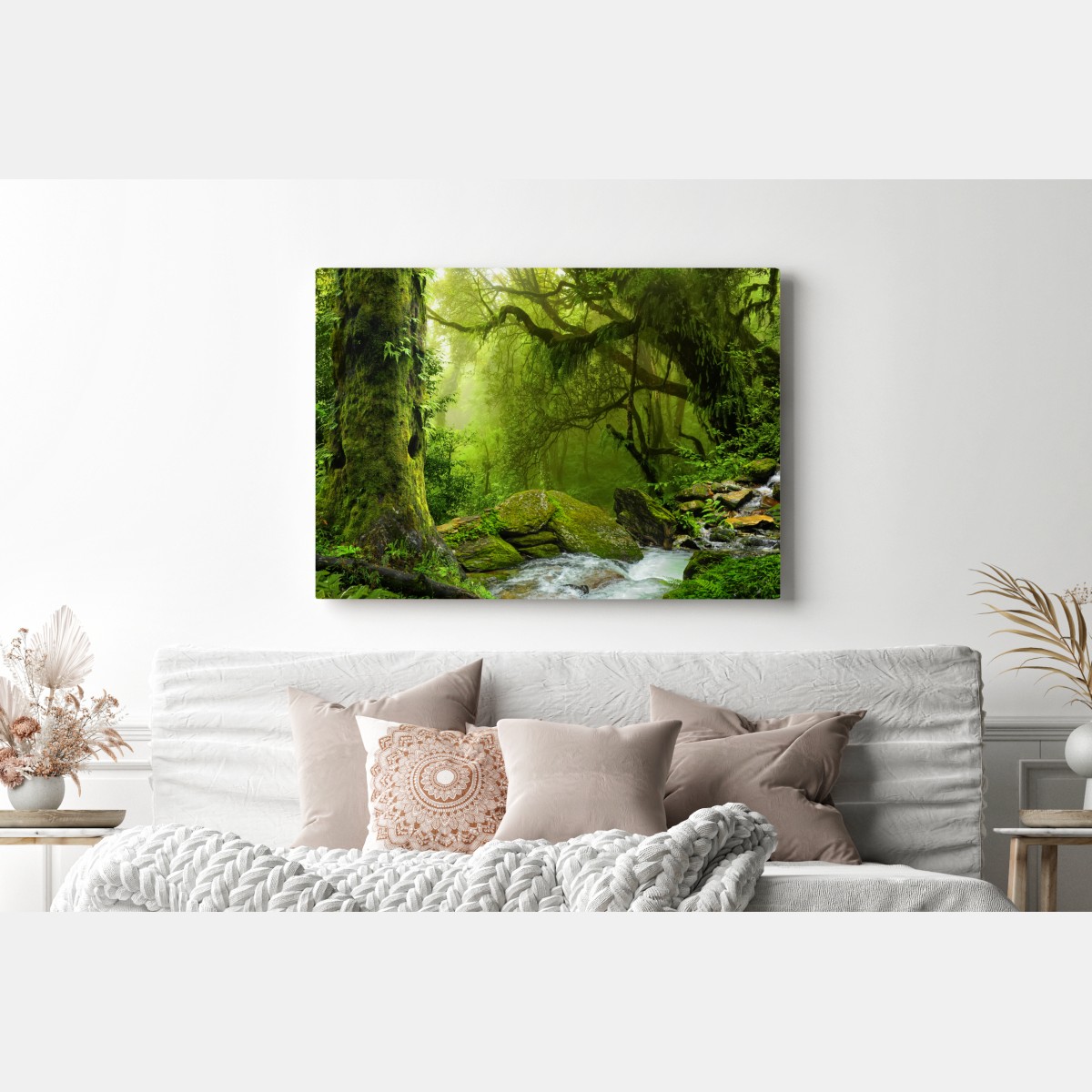 Obraz na płótnie zaczarowany zielony leśny strumień – Wallissimo® Obraz na płótnie zaczarowany zielony leśny strumień – Wallissimo®