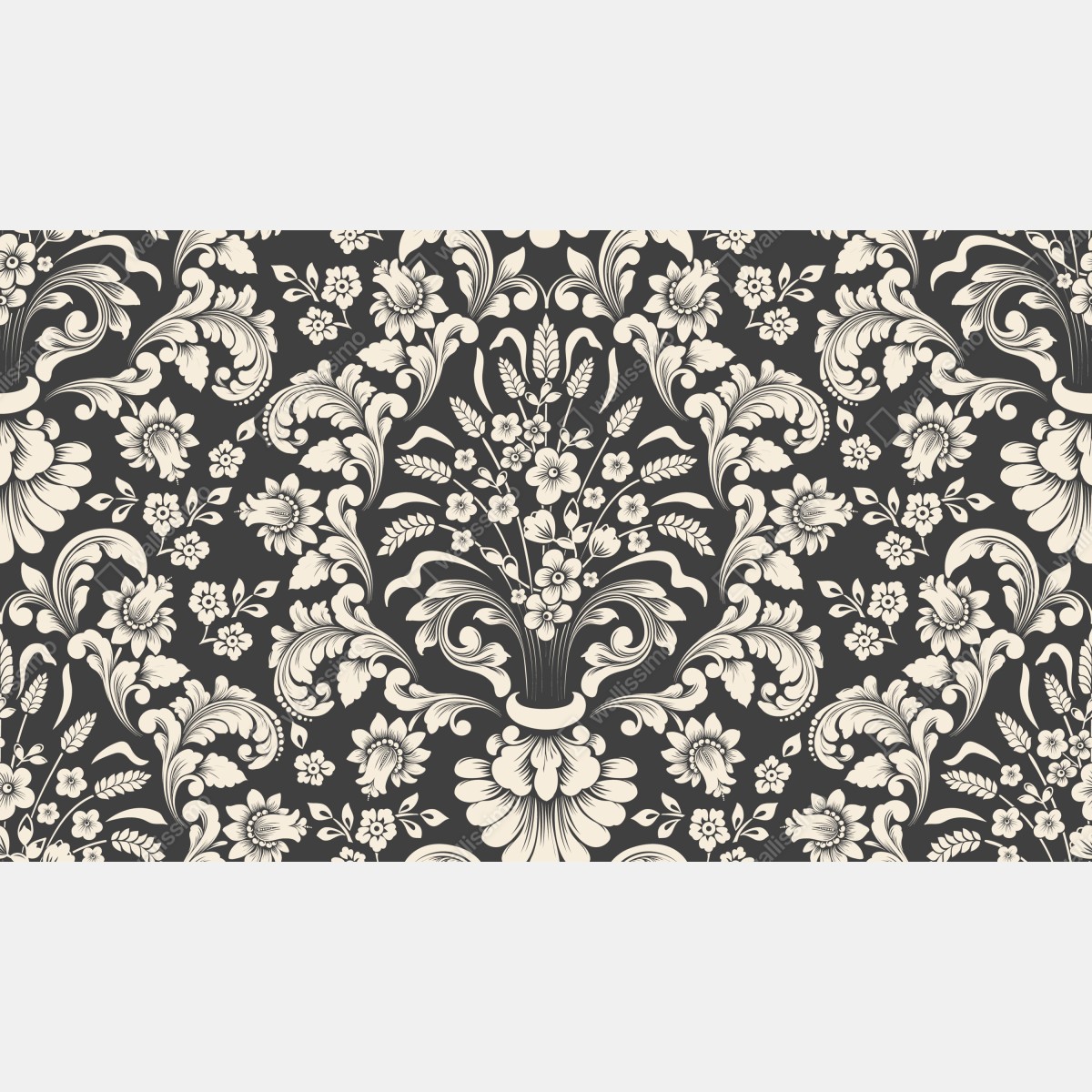 Obraz na płótnie vintage kwiatowy wzór damask – Wallissimo®